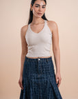 Denim Midi skirt - Dark blue