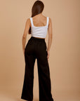 Black Wrap Linen Pants