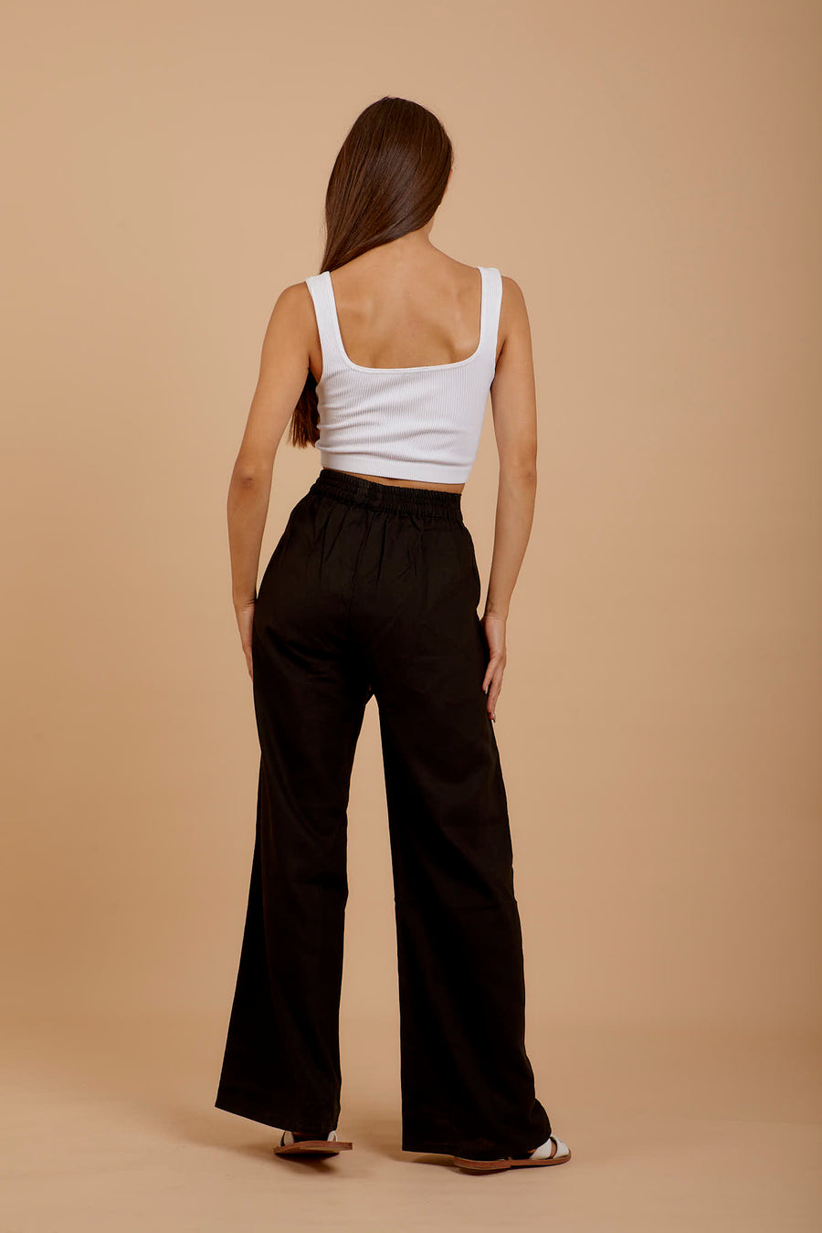 Black Wrap Linen Pants