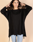 Oversized Drawstring T-shirt - Black