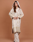 White & Gold stripes Kaftan