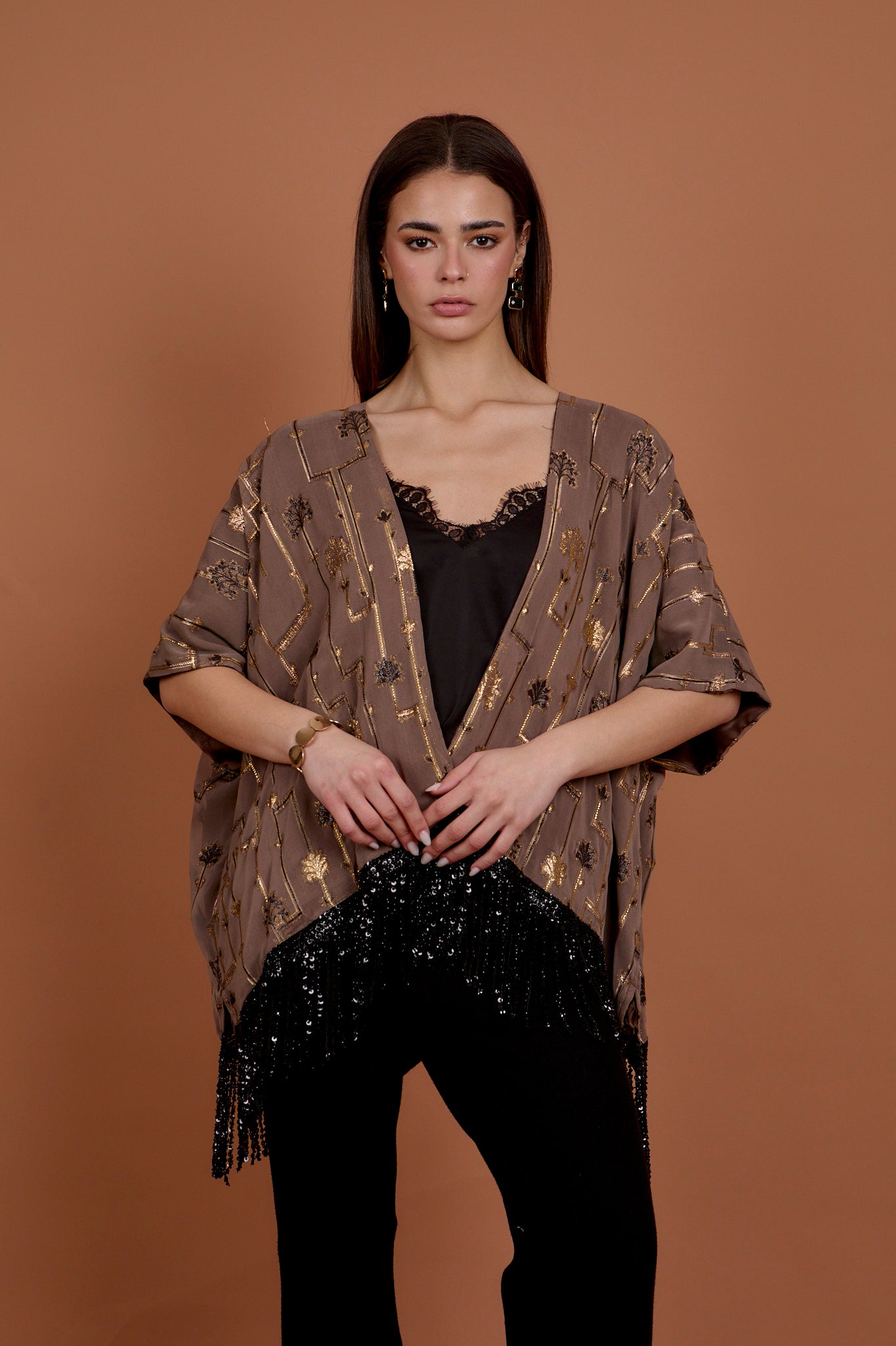 Sequins &amp; Fringes Kimono