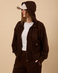 Brown Short zip-up Jacket