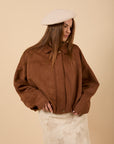 Oversize suede Jacket - Brown