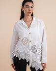 Asymmetric cotton shirt - white