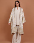 White & Gold stripes Kaftan