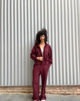 Burgundy Short zip-up Jacket