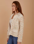 Pastels embroidered tweed jacket