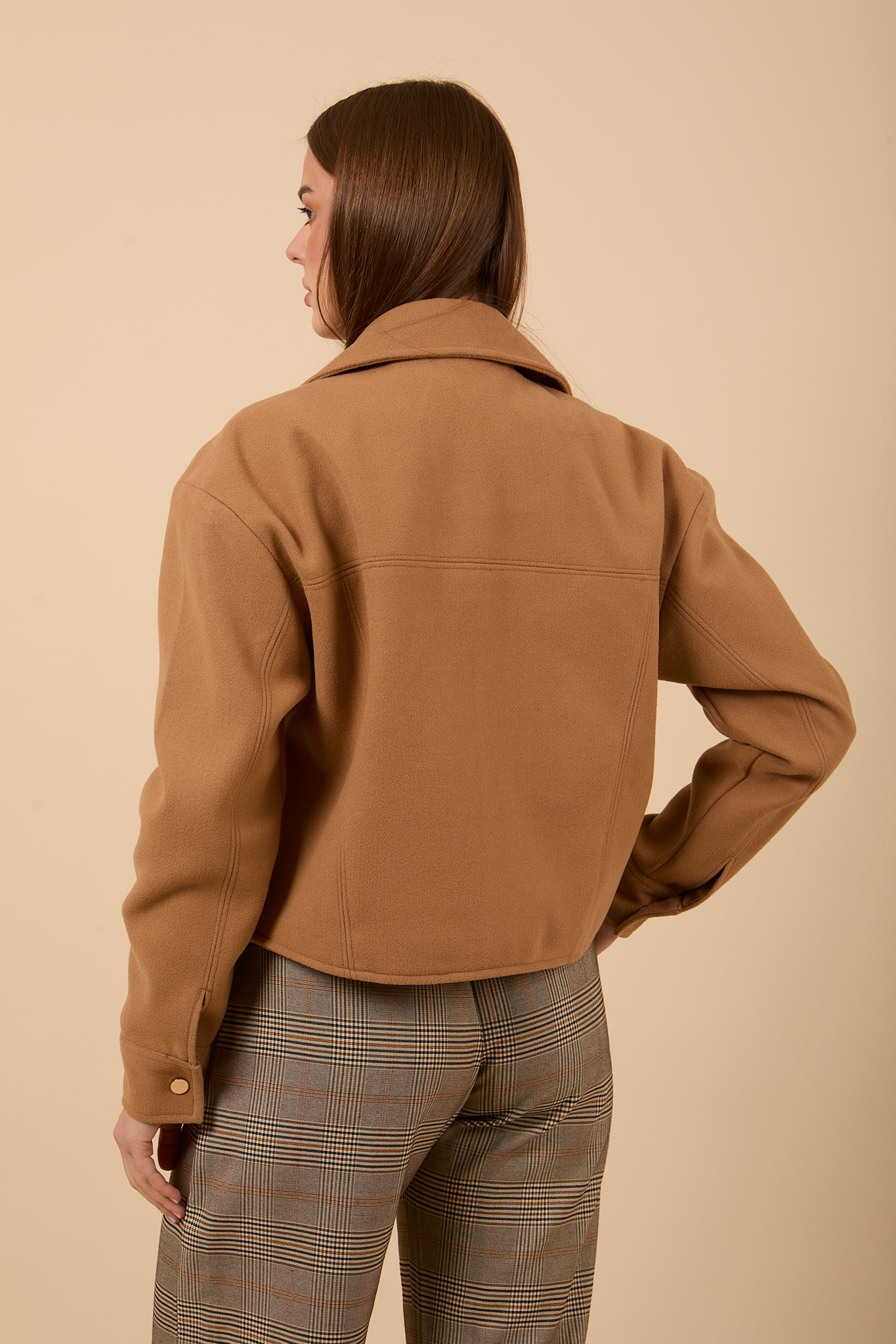 Wool Jacket with Pockets - Honey Beige