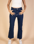 Ankle Length - Flare Jeans - Dark Blue