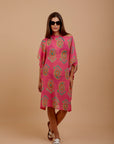 Hot pink paisley cover-up