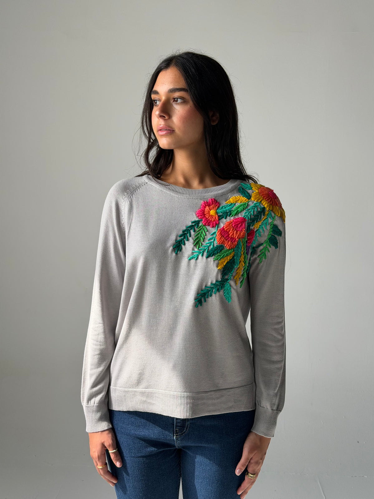 Floral Embroidery knitwear Top