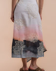 Grading white/pink skirt embro