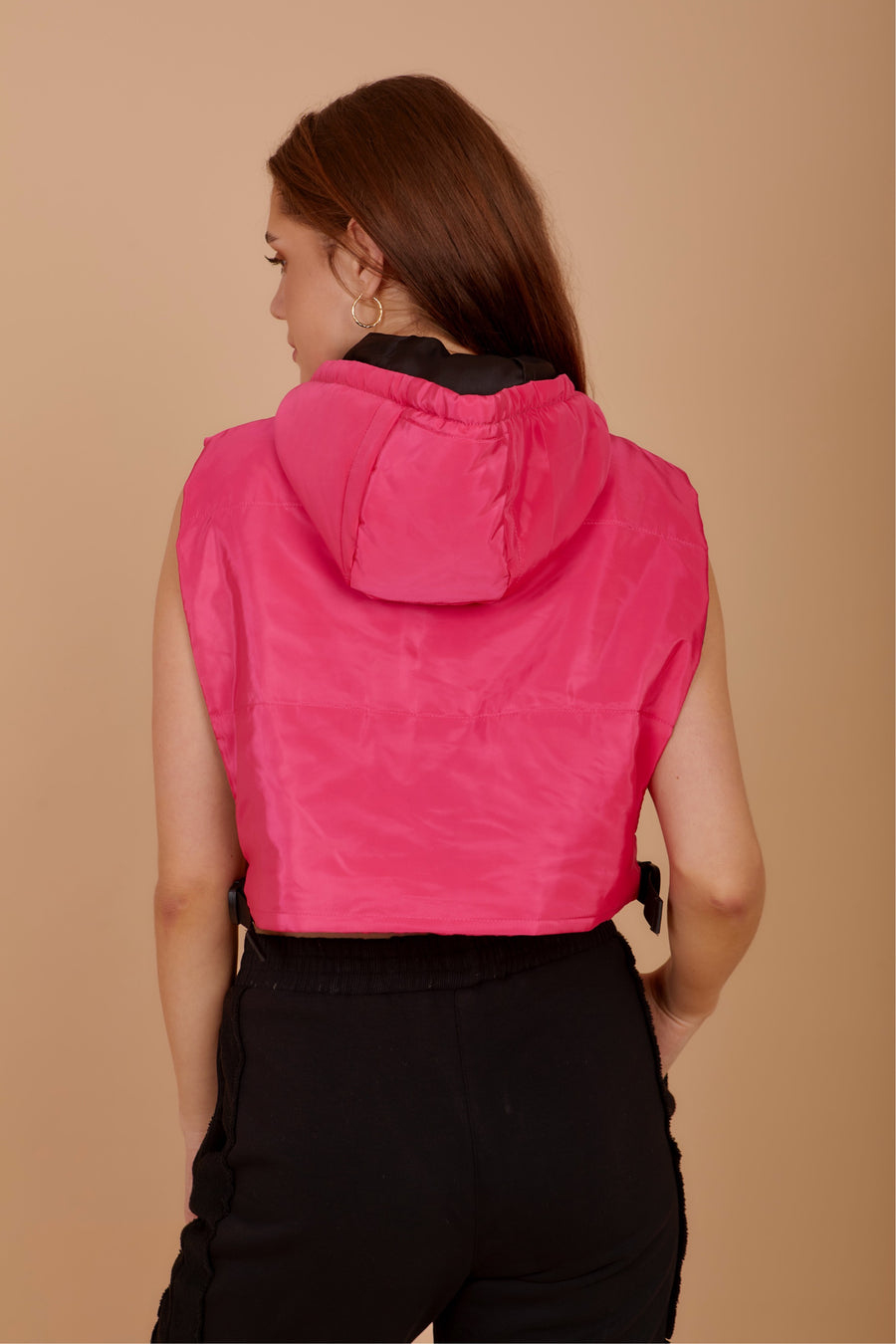 Side buckles Vest - hot pink