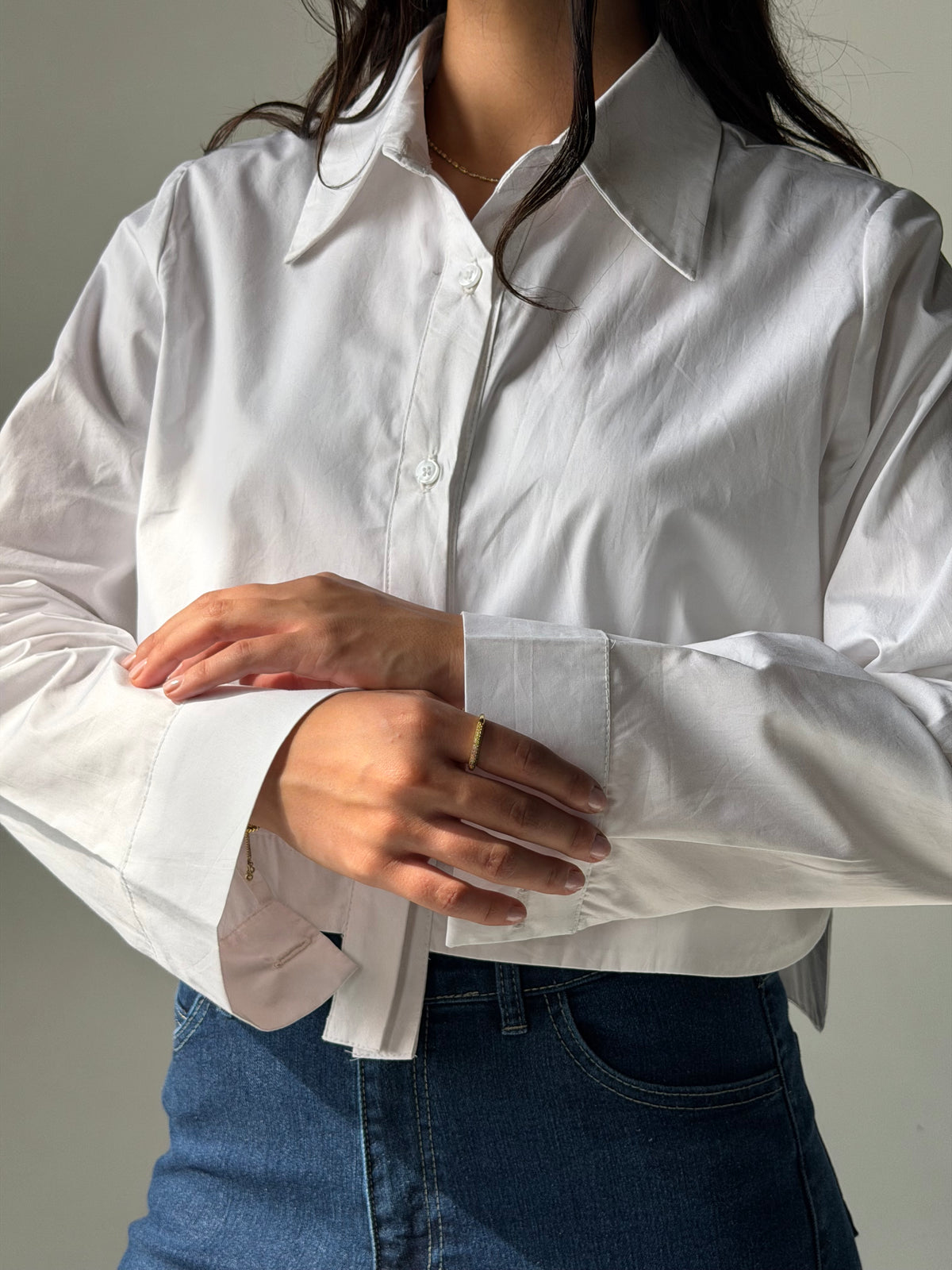 Cropped White Shirt