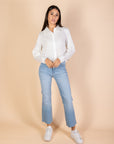 Ankle Length - Flare Jeans - Light Blue