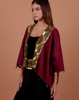 Tribal embellished kaftan - Burgundy