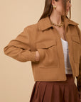Wool Jacket with Pockets - Honey Beige