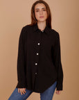 Black Soft Linen Shirt