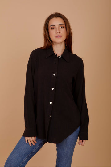 Black Soft Linen Shirt