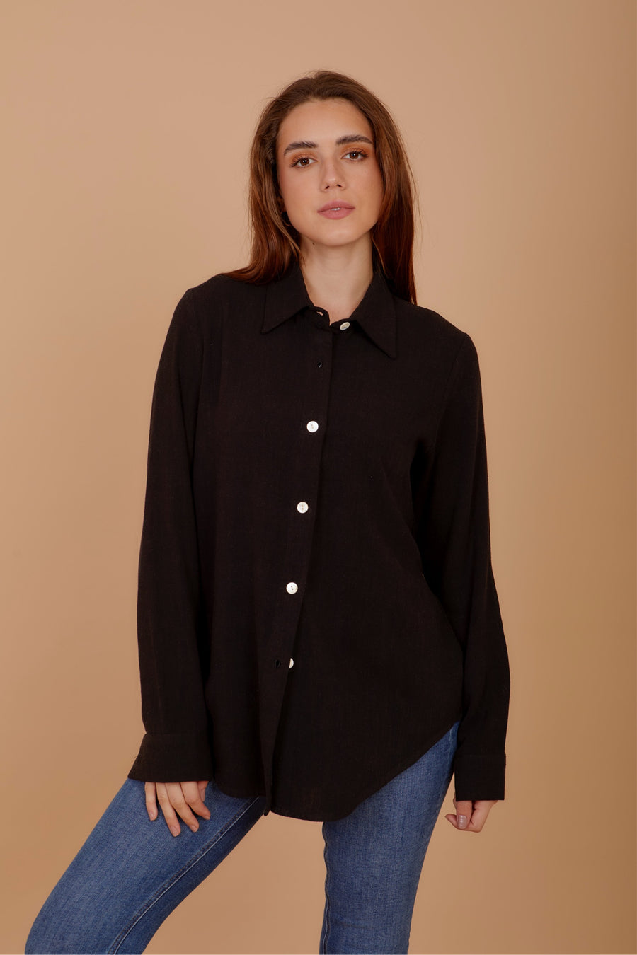 Black Soft Linen Shirt