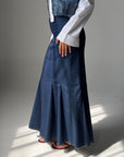 Long Denim skirt - Navy