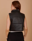 Short double face puffer Vest - Black