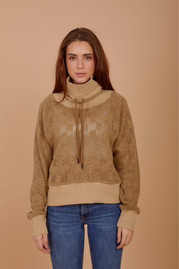 Knit & Rib sweatshirt - Beige