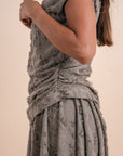 Asymmetric Draped Top - Grey