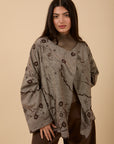 Embroidered Flow Jacket - Brown