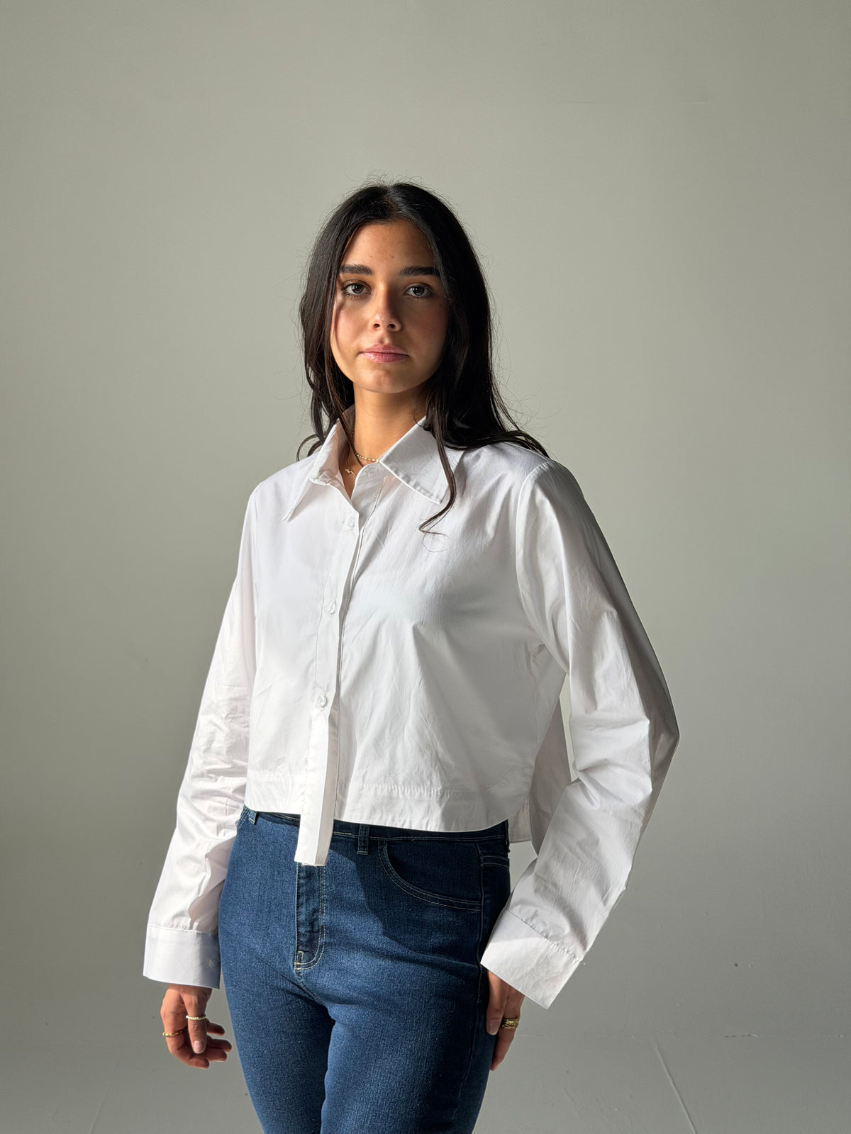 Cropped White Shirt