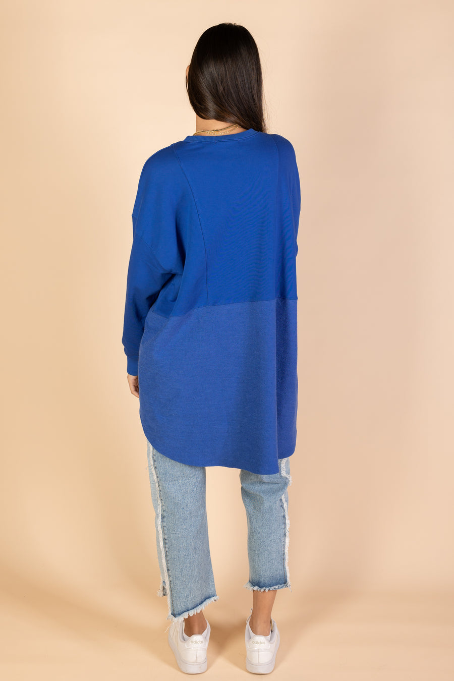 Back & Forth Melton Top - Royal Blue