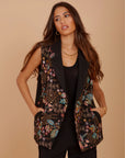 Embroiderd Tweed Black vest