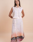 Grading peach/plum skirt embro