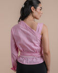 Pink stripes Asymmetric Shirt