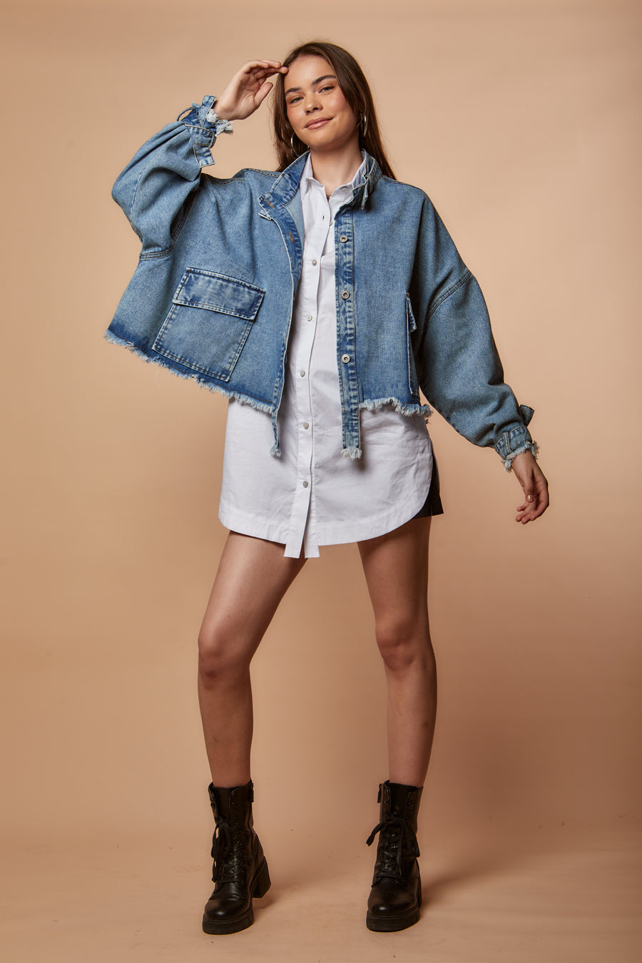 Blue Fringes Denim Jacket