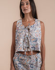 Floral print Pants + Vest Set