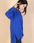 Oversized Drawstring T-shirt - Royal Blue