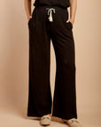 Black Linen drawstrings Pants