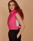 Side buckles Vest - hot pink