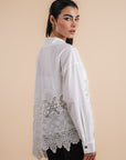 Asymmetric cotton shirt - white