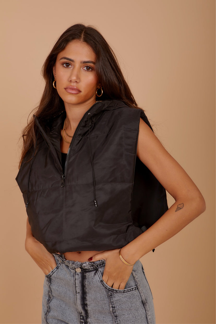 Side buckles Vest - Black