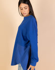 Back & Forth Melton Top - Royal Blue