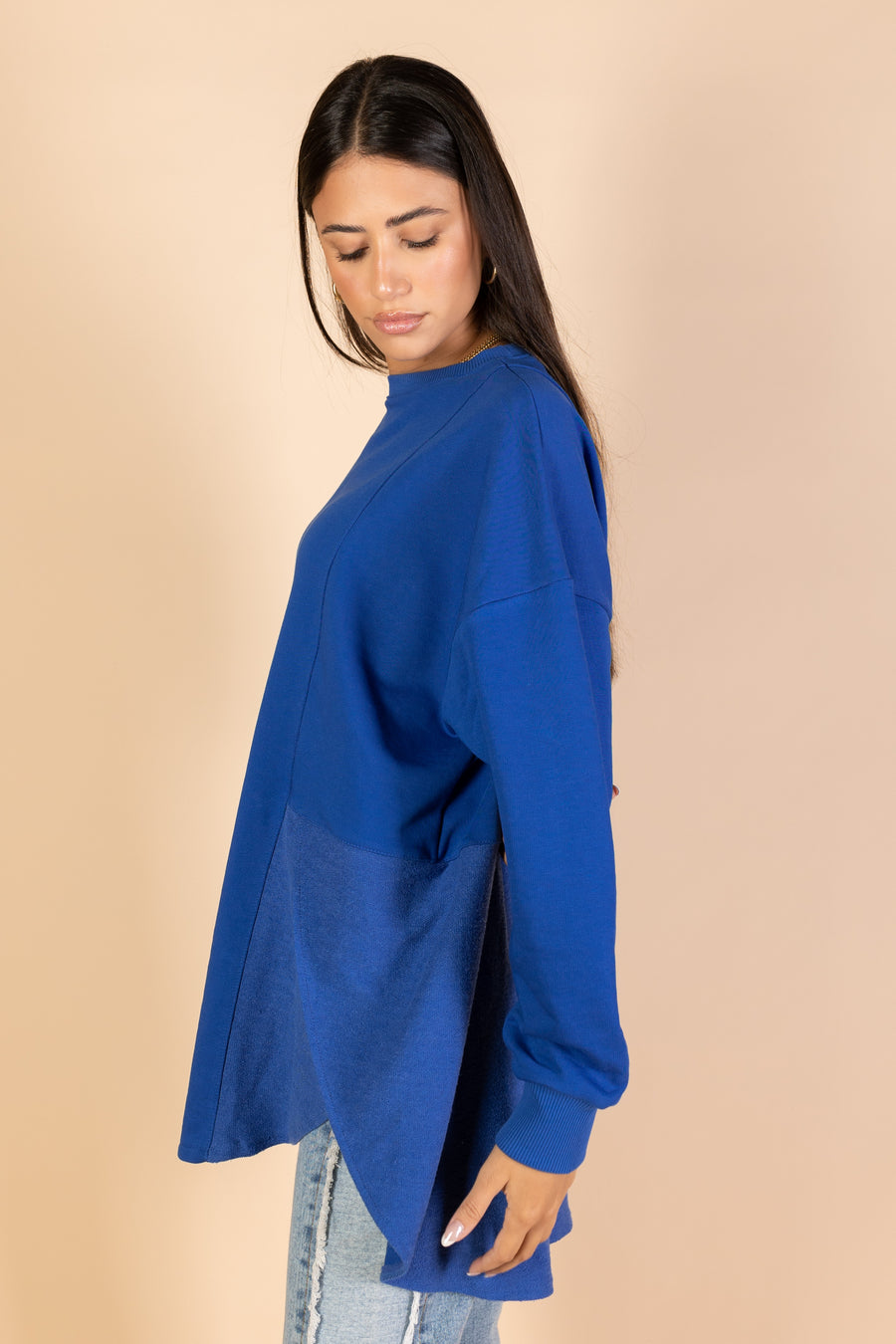 Back & Forth Melton Top - Royal Blue