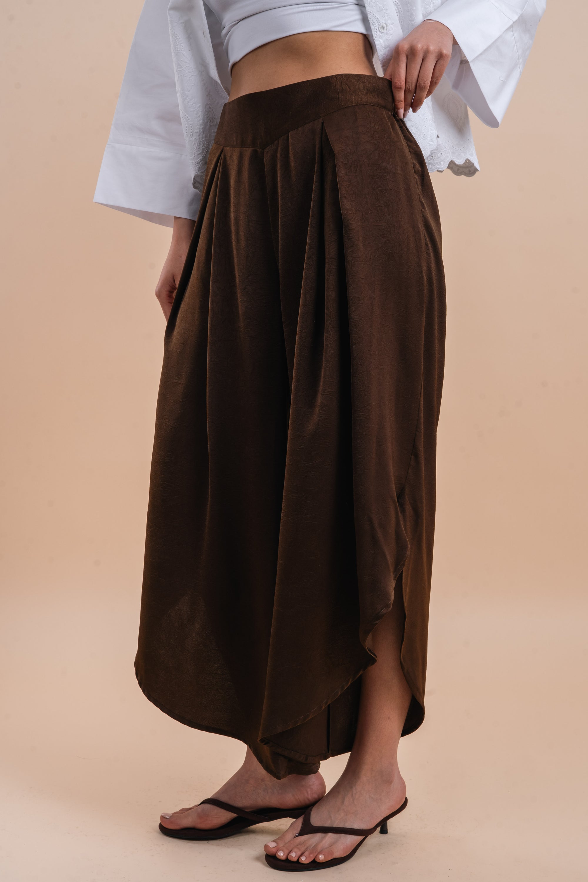 Flowing Pants with vents - café