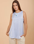 Baby blue airflow Sleeveless top