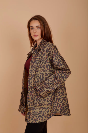 Leopard Gabardine jacket