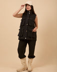 Utility Long Vest - Black