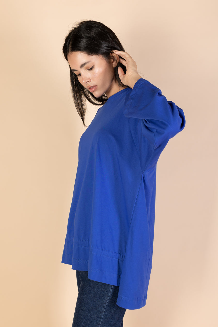 Oversized Drawstring T-shirt - Royal Blue