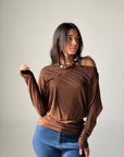 Draped Top - Brown